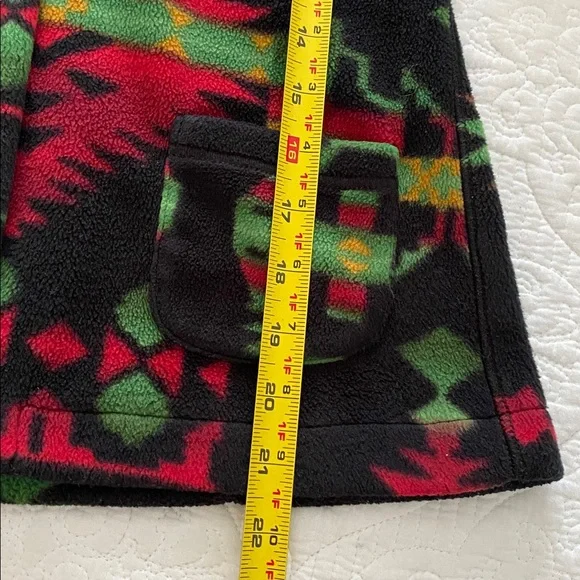 Girl’s Ralph Lauren Black Fleece Jacket with Red and Green Southwestern print - Picture 7 of 10